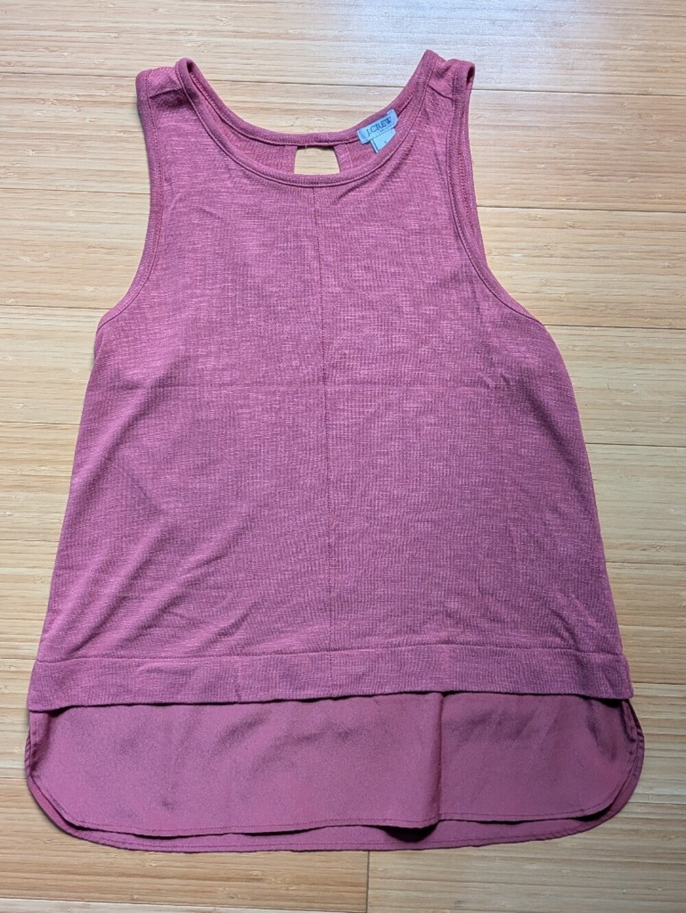 J. Crew Rosewood Layered-Hem Tank Top